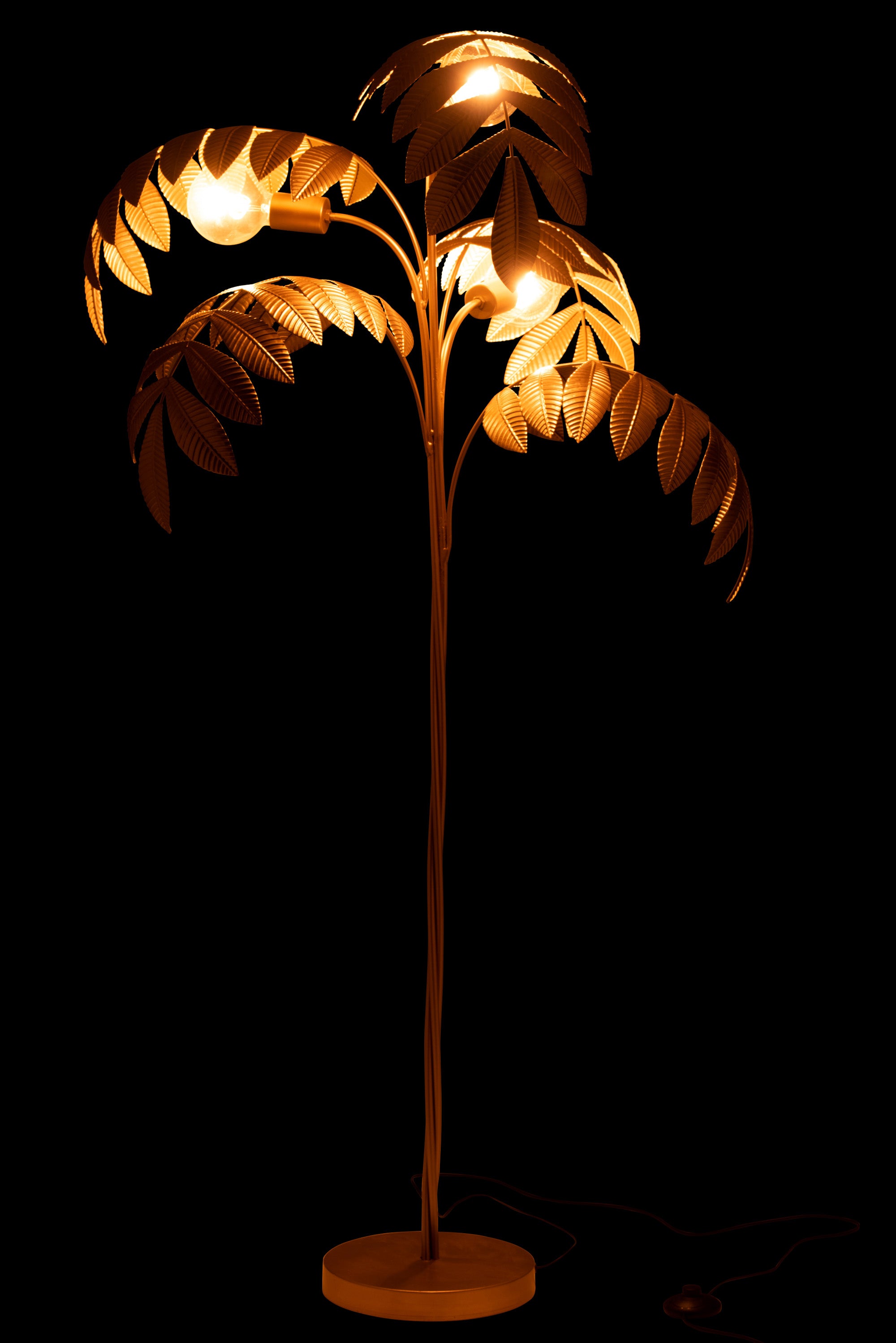 Stehlampe Palme Zink Gold - stilvolle Beleuchtung im tropischen Design