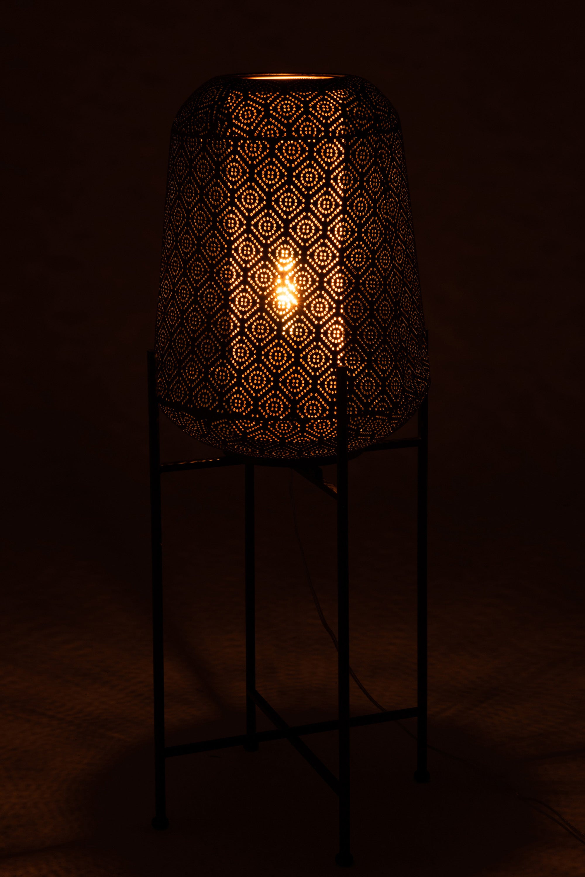 LAMPE ORIENTALISCH METALL SCHWARZ GRÖSSE L (38,5x38,5x95cm)