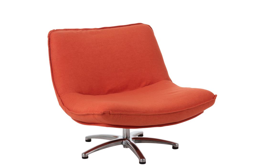 SESSEL DREHBAR SAMT ORANGE METALL SILBER