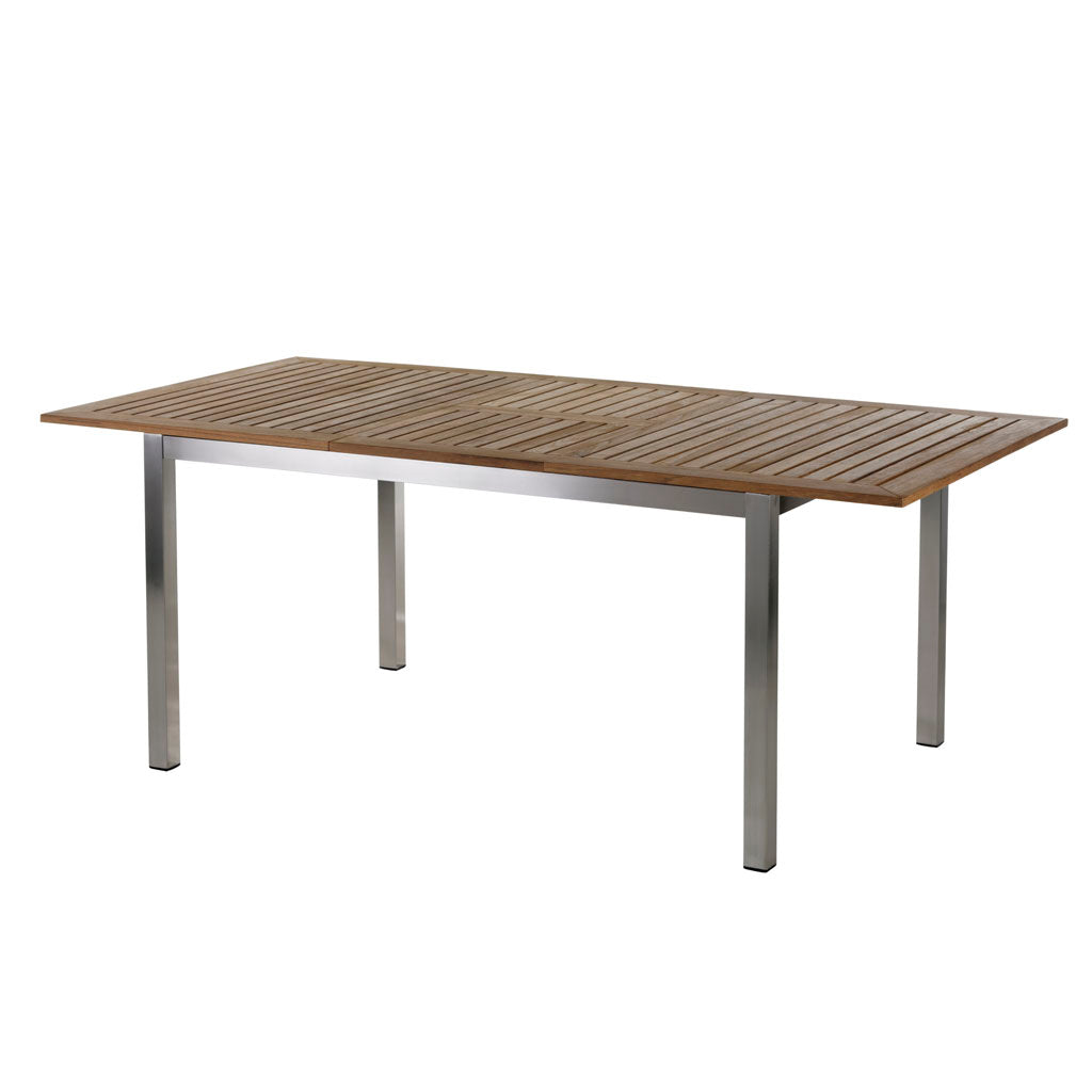 Roma Tisch 220 – 300 x100 cm Edelstahl/Teak